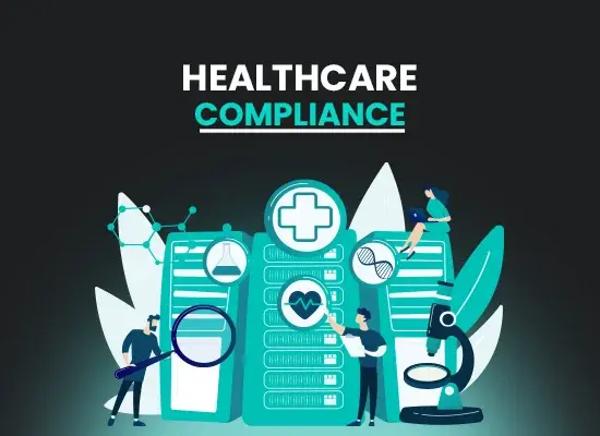 Healthcare Compliance Concept Illustration with Medical Icons