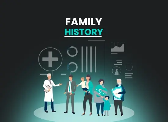 Doctor discussing family history with a multi-generational family.